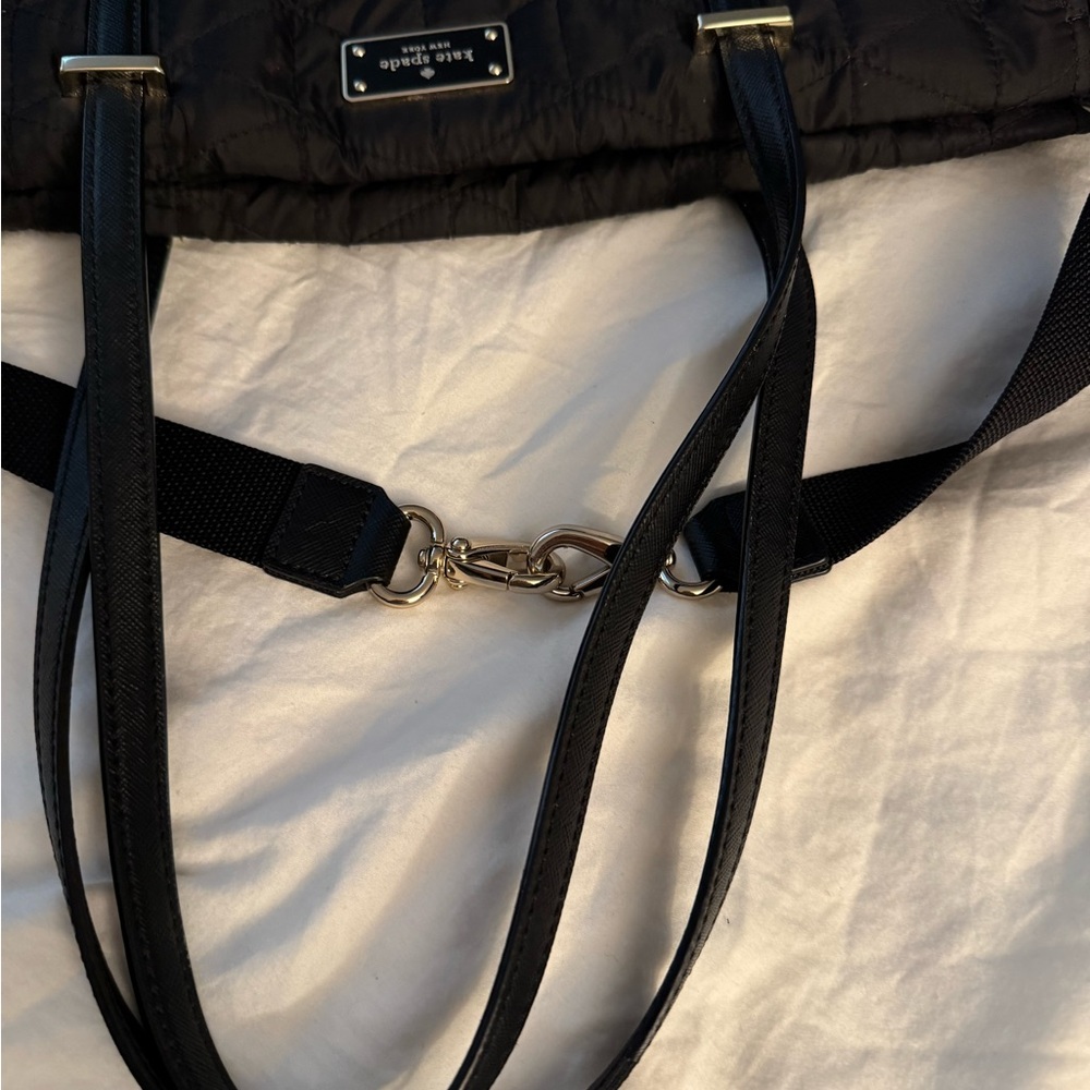 Black Quilted Tote Bag - Picture 7 of 10